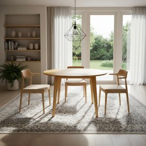 Mesa de Jantar 4 Lugares Redonda 100cm Madeira Cozinha Sala de Jantar