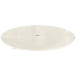 Tampo Redondo Mesa de Jantar com Vidro 105cm - 2
