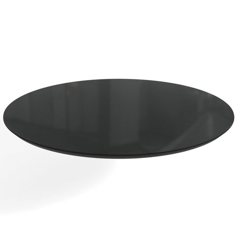 Tampo Redondo Mesa de Jantar com Vidro 105cm Preto