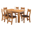 Ver imagem 2 de Mesa de Jantar Retangular Zinnia com 6 Cadeiras Brisa Mel/bombom- Casa Giulia