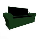 Ver imagem 3 de Recamier Baú Calçadeira Quarto Casal 138cm Barcelona:suede Verde Musgo