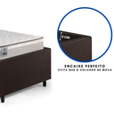Ver imagem 2 de Base Box Cama Solteirão Sapateira Courino Linho Marrom e Colchão Hanover Inducol 96x203