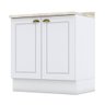 Balcão 2 Portas 80 Cm Americana Branco com Tampo Calcare - Henn - 1