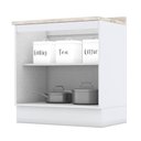 Ver imagem 2 de Balcão 2 Portas 80 Cm Americana Branco com Tampo Calcare - Henn