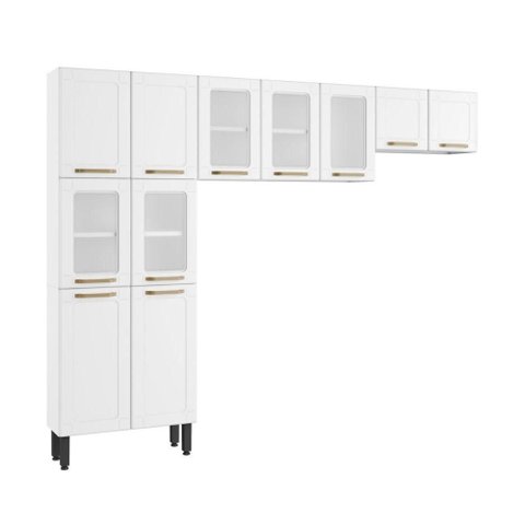 Cozinha Completa Compacta de Aço Branco Colors Bertolini
