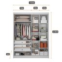 Ver imagem 3 de Guarda Roupa Modulado Solteiro 4 Portas 3 Gavetas e 1 Cabideiro Reflecta com LED 100% MDF Cairo
