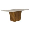 Ver imagem 1 de Mesa de Jantar Liz 1,80 com Vidro Freijó Off White – Leifer Móveis