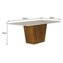 Ver imagem 2 de Mesa de Jantar Liz 1,80 com Vidro Freijó Off White – Leifer Móveis