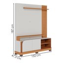 Ver imagem 3 de Estante Home Tv 65 Pol 2 Portas 152 Cm Jurere Off White Matte Freijo Colibri