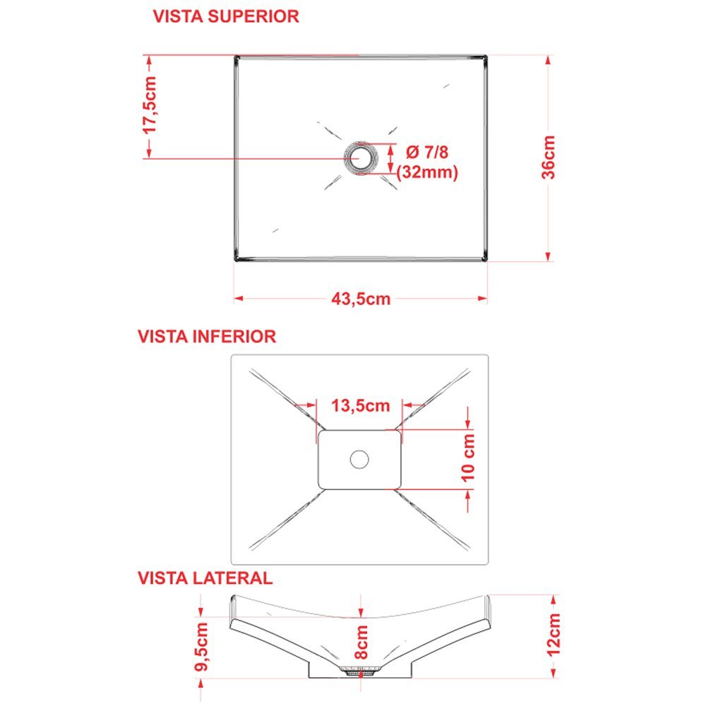 Kit 02 Cubas de Apoio Para Banheiro Lavabo C01 Folha F44 Branco - Lyam Decor - 5