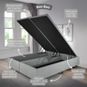 Base Cama Box Baú Casal Bipartido 138x188x42cm Courino Linho com Pistão a Gás - 7