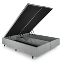 Ver imagem 6 de Base Cama Box Baú Casal Bipartido 138x188x42cm Courino Linho com Pistão a Gás
