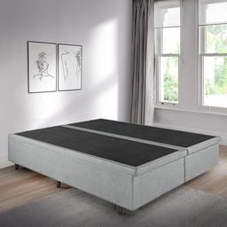 Base Cama Box Baú Casal Bipartido 138x188x42cm Courino Linho com Pistão a Gás - 2