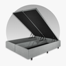 Base Cama Box Baú Casal Bipartido 138x188x42cm Courino Linho com Pistão a Gás - 10