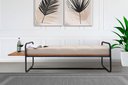 Ver imagem 6 de Banco Turim Confortável 180x50cm Destaque Decorativo Mesa Lateral Studio Metal Madeira Preto