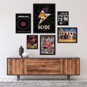 Ver imagem 1 de Kit Composição 6 Quadros Bandas de Rock:madeira Preta