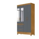 Ver imagem 7 de Guarda Roupa Madri 110cm 4 Portas Freijó Cinza com Espelho Moval