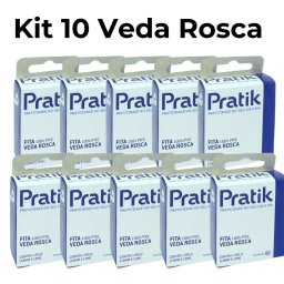 Kit 10 Fita Veda Rosca Pratik 18mm X 10m Ideal para Hidráulica em Geral - 3