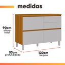 Ver imagem 3 de Balcão Gabinete de Cozinha 1,20m 1 Porta 4 Gavetas Lais