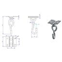 Ver imagem 2 de Kit 2 Gancho de Teto Parafusar Ouro Velho Ref. 85068 - Loth