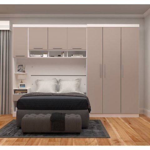 Guarda Roupa Dormitório Modulado Alpes Casal 1,38 m - Roupeiro Luciane M05:Cinammon