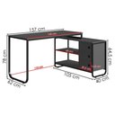 Ver imagem 3 de Escrivaninha de Canto 3 Gavetas P1063 Grafite Preto Pp Milani Store