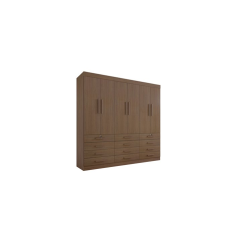 Guarda Roupa Mônaco 6 Pts 12 Gavetas Castanho - Ddoro Móveis