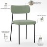 Cadeira Decorativa Estofada para Sala de Jantar Melina L02 Bouclê Oliva - Lyam Decor - 3