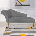 Ver imagem 2 de Recamier Divã Pés Palito para Sala Cecilia 1.60cm Veludo Cinza - Incasa Decor