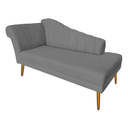 Ver imagem 5 de Recamier Divã Pés Palito para Sala Cecilia 1.60cm Veludo Cinza - Incasa Decor