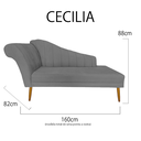 Ver imagem 6 de Recamier Divã Pés Palito para Sala Cecilia 1.60cm Veludo Cinza - Incasa Decor