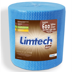 Pano Multiuso Limtech Wave - 33cm X 300m - 600 Folhas 45g/m² - Azul - 1