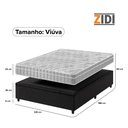 Ver imagem 5 de Cama Box Baú Viúva Preto + Colchão Espuma D33 Zidi Hanover Ortopédico 128x188x66cm