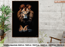 Ver imagem 1 de Quadro Decorativo Animais Leão com Fundo Preto