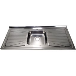 Pia Inox Fabrinox PS1200 120x52cm, cuba central e furo para torneira - 1
