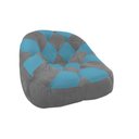 Ver imagem 1 de Poltrona Paloma Escritório Sala Pé Plástico Suede Cinza e Suede Azul Turquesa - Dominic Decor