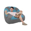 Ver imagem 2 de Poltrona Paloma Escritório Sala Pé Plástico Suede Cinza e Suede Azul Turquesa - Dominic Decor