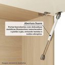 Ver imagem 6 de Armário Aéreo Maleiro Mônaco 145cm 2 Portas MDF-MDP Basculante Off White e Carvalho Luciane Mó