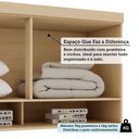 Ver imagem 4 de Armário Aéreo Maleiro Mônaco 145cm 2 Portas MDF-MDP Basculante Off White e Carvalho Luciane Mó