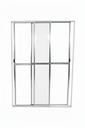 Ver imagem 1 de Porta Sacada 3 Folhas de Vidro Aluminio Brilhante c/ Trinco 2,10x1,80