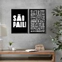 Ver imagem 1 de Kit 2 Quadros Gírias de São Paulo 45x34cm:moldura Branca
