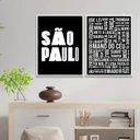 Ver imagem 2 de Kit 2 Quadros Gírias de São Paulo 45x34cm:moldura Branca