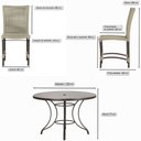 Ver imagem 2 de Mesa Ascoli 120 Cm com 6 Cadeiras Cannes de Alumínio, Pintura Marrom e Trama Tela de Corda Náutica