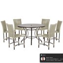 Ver imagem 1 de Mesa Ascoli 120 Cm com 6 Cadeiras Cannes de Alumínio, Pintura Marrom e Trama Tela de Corda Náutica