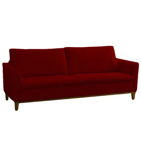 Sofá Montreal 3 Lugares 207cm Veludo - Meu Estofado:vermelho Simonetto