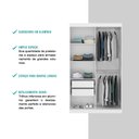Ver imagem 4 de Guarda-roupa Infantil Nero 2 Portas de Correr de Espelhos 2 Gavetas Branco Carraro