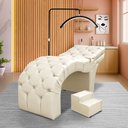 Ver imagem 1 de Maca Estética Luxo Reclinável em Capitonê Corino Bege Profissional Bz Home Decor