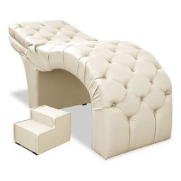 Maca Estética Luxo Reclinável em Capitonê Corino Bege Profissional Bz Home Decor - 6