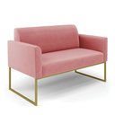 Ver imagem 4 de Sofá Namoradeira Base Industrial Dourado Marisa Suede D03 - D’Rossi