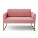 Ver imagem 5 de Sofá Namoradeira Base Industrial Dourado Marisa Suede D03 - D’Rossi